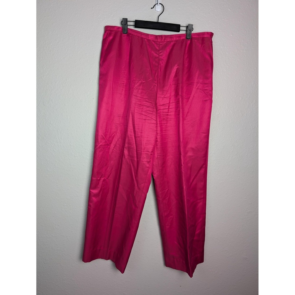 Talbots Dress Pants Womens 12 Pink Satin Lined Zip Pockets‎ Classic Fit Party